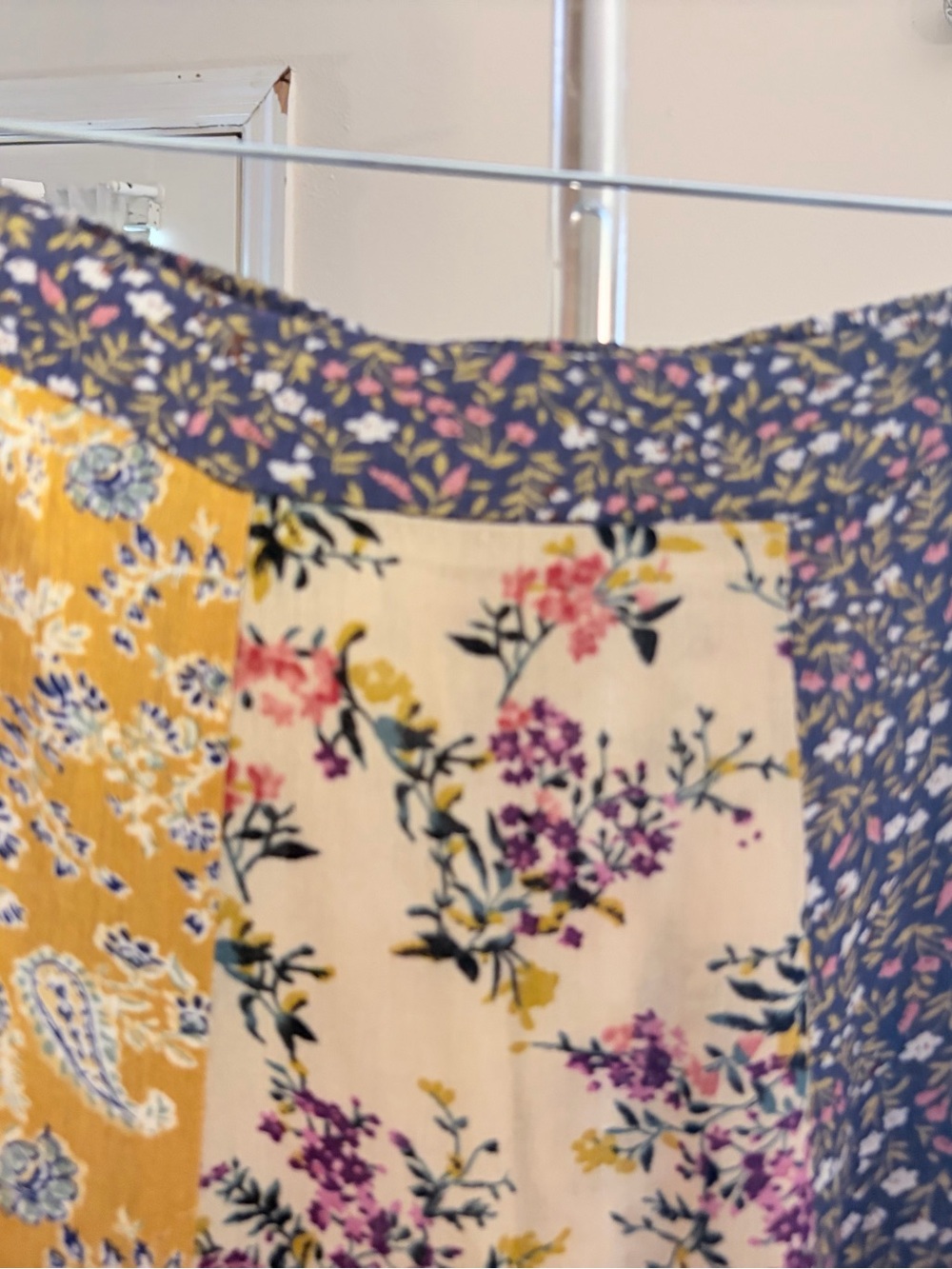 Natural Life Patchwork Floral Boho Maxi Skirt 100% Rayon Small - Picture 5 of 10